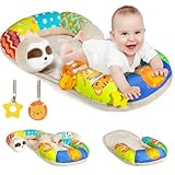 URMYWO Tummy Time Activity Mat - Cozy Tummy Time Mat for Newborn 0-12 Months, Breathable Soft Infant Baby Sit Me Up Floor Seat Early Sensory Development Play Toys Baby Registry Research Shower Gifts