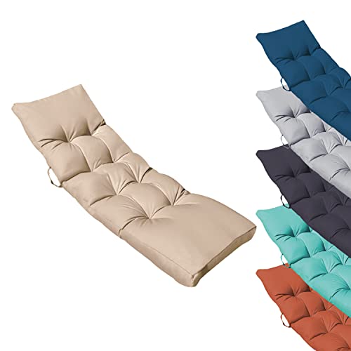 Linxor - Coussin matelassé pour Bain de Soleil, transat - 185 x 55 cm - 6 Coloris