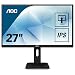 AOC Q27P1 68,4 cm (27 Zoll) Monitor (DVI, HDMI, USB Hub, 5ms Reaktionszeit, Displayport, 60 Hz, 2560x1440, Pivot) schwarz