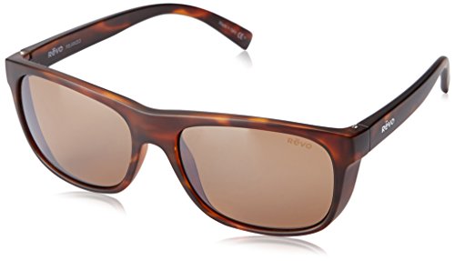 Revo Lukee RE 1020 Polarized Wrap Sunglasses, Dark Tortoise/Terra, 56 mm