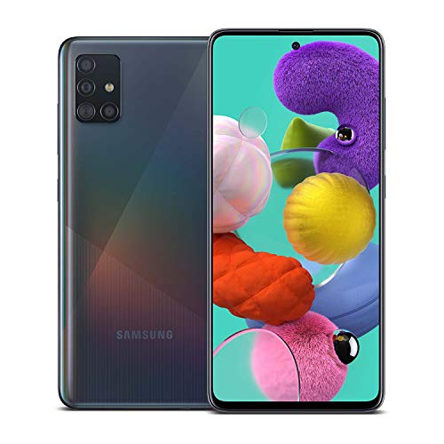 Samsung Galaxy A51 Factory Unlocked Cell Phone | 128GB of Storage | Long Lasting Battery | Single SIM | GSM or CDMA Compatible | US Version | Black