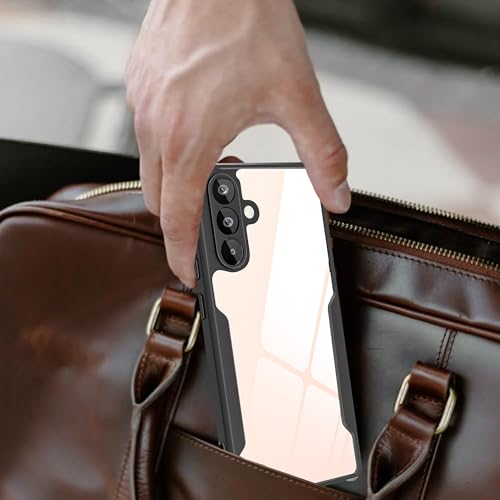 Image of A rtistque Shockproof Crystal Clear Back Cover Case for Samsung Galaxy M16 5G / F16 5G | 360 Degree Protection | Protective Design | Transparent Cover for Samsung M16 / F16 (PC & TPU, Black)