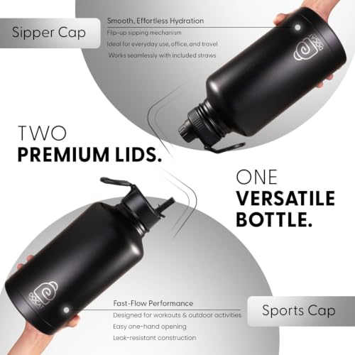 Image of DOCAT Water Bottle 2 Litre, Stainless Steel Sipper Water Bottle, Leak Proof Lid, Rust Proof, 24 Hours Hot and Cold Thermosteel Vacuum Insulated Water Bottle for Travel, Home, Gym, Office