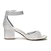 DREAM PAIRS Womens Heels, Chunk Low Heel Comfortable Pump Sandals Dress Shoe,Size 7.5,Silver/Glitter,CHUNKLE