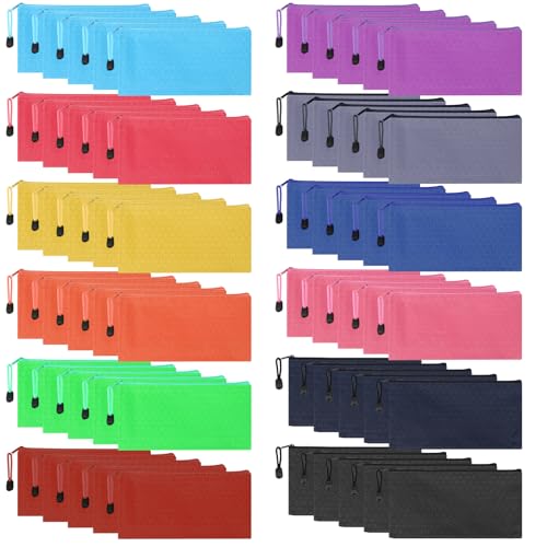 YOPCDJ 60pcs Pencil Pouch Bulk,Zipper Pouches,Waterproof Pencil Bags, Small Organizing Bags in 12 Colors for Classroom,Office Supplies Storage and Travel Accessories by YOPCDJ - Used condition - US$18.59