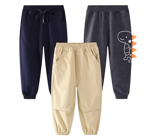 Toddler Boys Chino Pant Boy Cotton Sweatpants Jogger Pants for Kids 2T-7Years