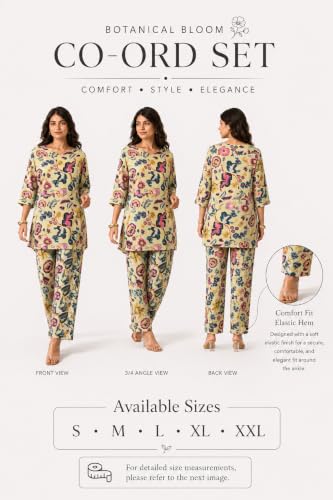 Image of RANGRIKA.in Co-ord Set for Women Stylish | Kurta Set for | Short Kurti with Palazzo | Ethnic Jaipuri Kurti Set | Kurti Palazzo Set | Salwar Suit
