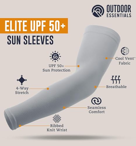 Image of UV Sun Protection Arm Sleeves - UPF 50 Cooling Compression Sleeves for Men & Women - Arm Cover /Protector for Basketball, Voleyball, Golf, Baseball, Football, Running, Cycling & Other Outdoor Sports