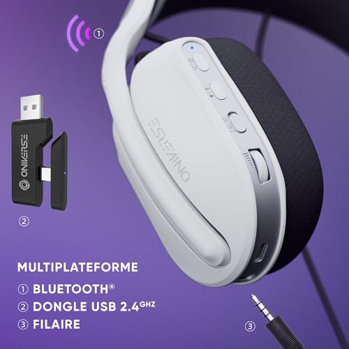 Casque gaming sans fil Oniverse Polaris Multiplateforme céleste - vue 6