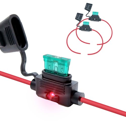 parts PTT 2 Pack wasserdichte Teile, entsprechen dem IP67-Standard, ATO/ATC Standard Flachsicherungshalter mit LED, 12 AWG für Auto und Marine parts PTT 2 Pack wasserdichte Teile, entsprechen dem IP67-Standard, ATO/ATC Standard Flachsicherungshalter mit LED, 12 AWG für Auto und Marine