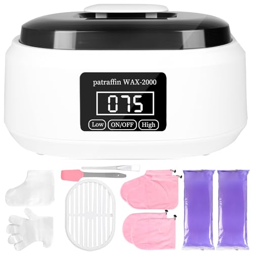 SWAWIS Paraffinbad für Hände und Füße 3500ml Paraffinbad Parafinwachsbad Set für Trockene mit 900g Paraffinwachs und Zubehör schnelles Schmelzen für Paraffinbäder