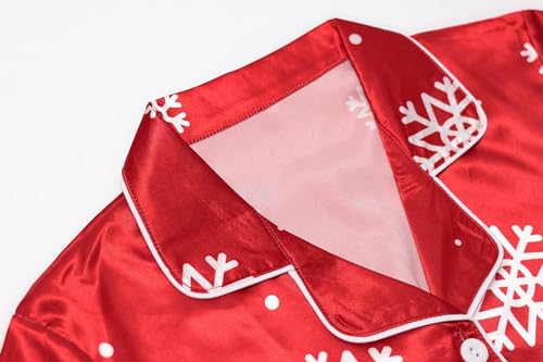 Schbbbta Christmas Family Pajamas Matching Sets Silk Satin Long Sleeve Pj Set Sleepwear Loungewear thumb #5