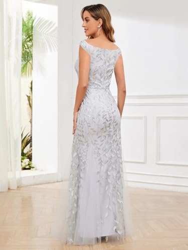 Off The Shoulder Sequin Mother of The Bride Dresses for Wedding Long Tulle Mermaid Evening Formal Dress3