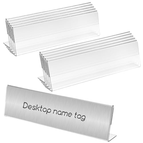 SHENLIU 12 Pack Acrylic Name Plates for Desks, 2x8 Clear...