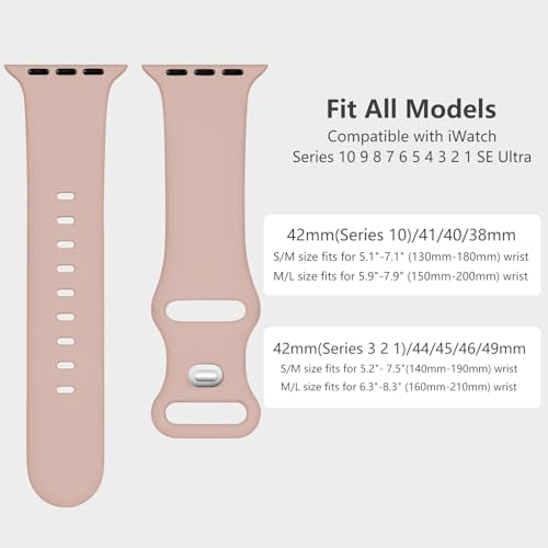 Lenrao Sport Band Compatible with Apple Watch Bands for Men 44mm 45mm 46mm 42mm 49mm,Silicone Adjustable Waterproof Strap Replacement for iWatch Bands/Series 11/10/9/8/7/6/5/4/3/2/1 SE 3 Ultra - image 4