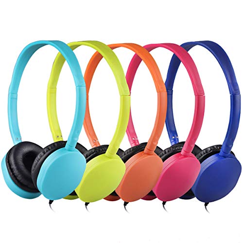 Wholesale Bulk Kids Headphones 50 Pack Multi Colored for School Classroom Students Kids Children Teen and Adults (Mixed Colors)