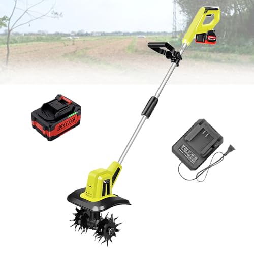 Motocoltivatore Elettrico,Motocoltivatore Elettrico Senza Fili Da Giardino,Larghezza Di Lavoro 25Cm,Profondità