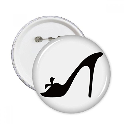 Badge bouton motif silhouette de talons aiguilles noirs de taille L