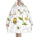 Couverture en Peluche,Couverture à Capuche Rembourrée Super Douce, Couverture Sherpa, Impression Abeille 3D,Enfant Adulte pour Lire Apprendre