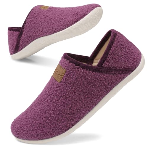 Image of Spesoul Fuzzy House Slippers for Women Men Indoor Closed Back Lightweight Cozy Faux Furry Lining Barefoot House Shoes Slipper Socks for Bedroom Home Office Yoga Outdoor Walking Shoes