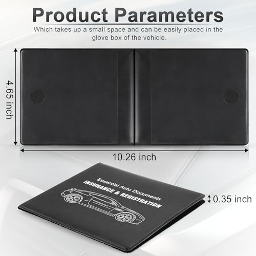 UYYE Car Registration and Insurance Card Holder, Vehicle Glove Box Car Organizer, Interior Car Accessories for Documents, Cards, License - 2 Pack - Thumbnail 2
