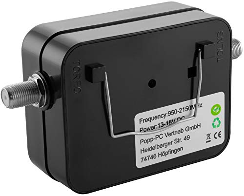 Poppstar Medidor Señal Antena TV (Satellite Finder análogo, alineación precisa de la Antena parabolica) con Cable de conexión 19,5 cm - imagen 3