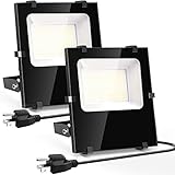 Waygor 260W LED Flood Light Outdoor, IP66 Waterproof LED Floodlights Outdoor Plug in, Super Bright E