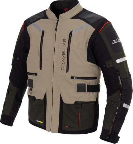 Büse Gravel XR Motorradjacke Damen, wasserdicht, atmungsaktiv mit Humax Klimamembran, Level-2 Protektoren, Tactel und Cordura, Belüftung, Verbindungsreißverschluss, Sand