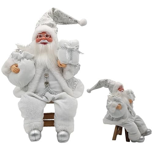 Weihnachtsmann Figur, 35cm Sitzender Weihnachtsmann Ornament...
