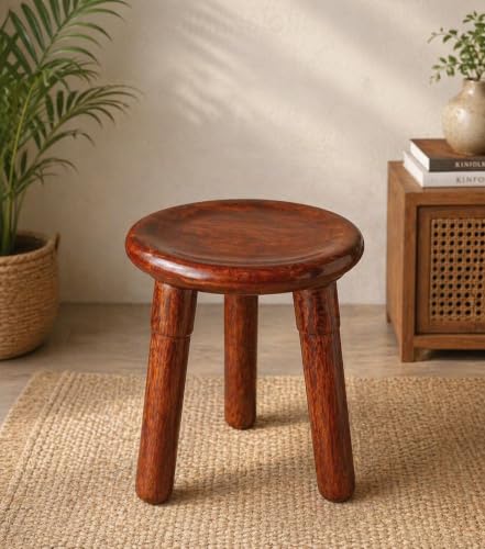 Image of Decor Corner Table Coffee Table Side Table, Round Solid Wood End Table Coffee Table Flower Stand Sofa Side for Living Room Balcony (Natural N)