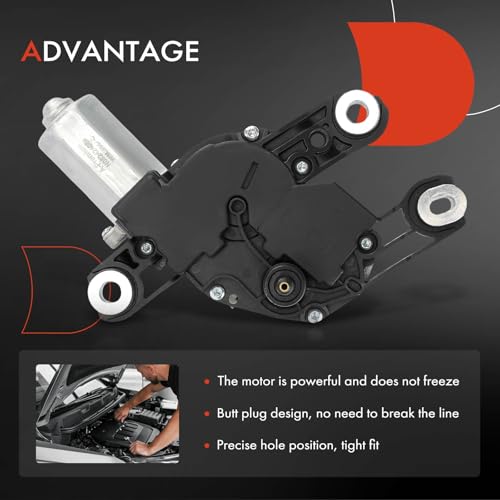 Image of A-Premium Rear Windshield Wiper Motor Compatible with Audi | for Audi Q3 2019 2020 2021 2022 2023 2024, Sport Utility, 4-Pin