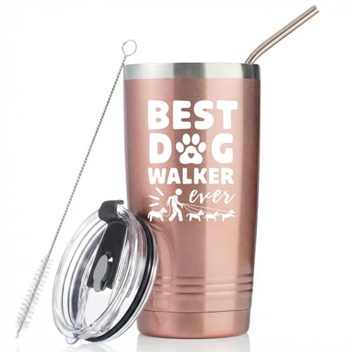 Onebttl Dog Walker Gifts, Insulated 20 oz Stainless Steel Travel Tumbler