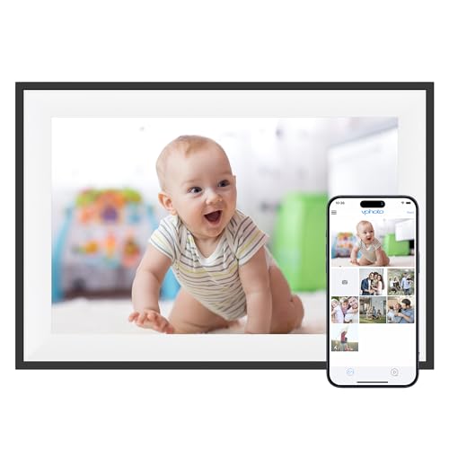 Dragon Touch Digital Picture Frame WiFi 10 inch IPS Touch Screen Digital Photo Frame Display, 32GB Storage, Auto-Rotate, Share Photos via App (Black: 1920x1200)