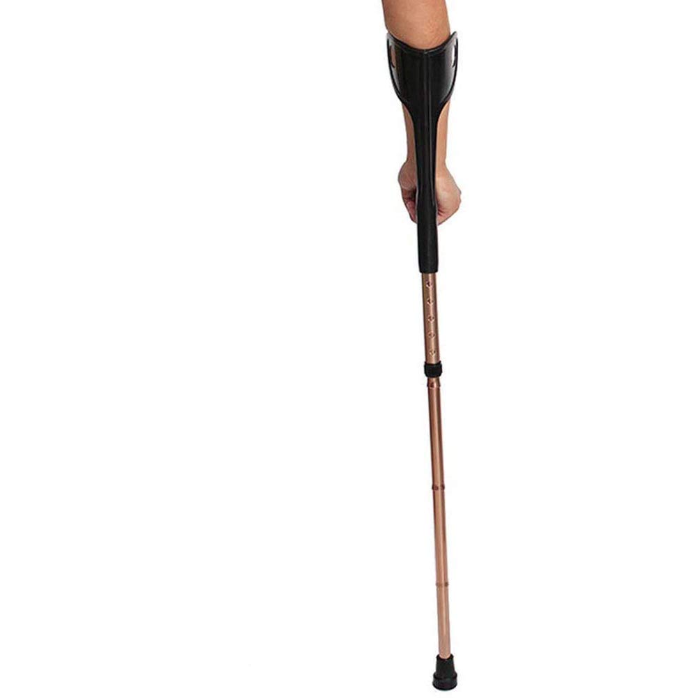 BJH 2pcs Muleta Codo Plegable, Aleación De Aluminio, Cuatro Pliegues, Codo, Antebrazo Muleta Codo Muletas Asistencia De Aluminio Ultraligero Plegable con Mango Cómodo, Bastón para Caminar HGCHH