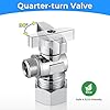 2 Pack Complete Toilet Valve Kit, Includes 1/2'' Nom Inlet x 3/8'' OD Compression Outlet Angle Shut Off, 3/8" COMP x 7/8" BC Toilet Water Supply Line, Escutcheon Plate, Sealing Tape (12 Inch) #3