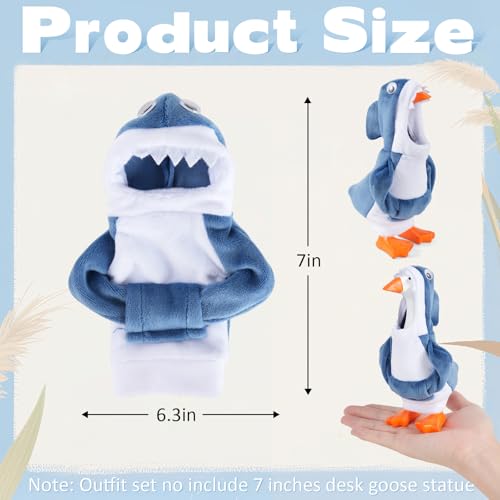 7inch Desk Goose Outfits, Mini Desktop Goose Clothes Desk Goose Accessories Set for Magnetic Goose Statue ( Shark )