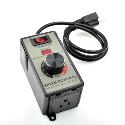 Matell SC15A Motor Speed Controller Ac 120V 15A Variable Adjuster For Electric Fan Router Duct Exhaust Rheostat thumb #1