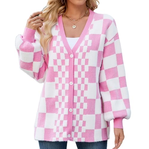 Image of Cardigan Sweaters for Women, Women's Long Sleeve Oversized Open Front Cardigan Button Down Ribbed Loose Knit Outerwear