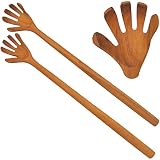 FOREVER 1 – Wooden Back Scratcher Stand Out Teak Wood, So Real Large Hand for Adults Men Women, Long