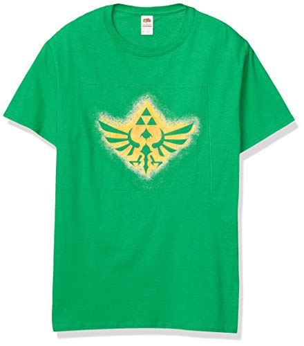 Image of Nintendo Men's Zelda Skyward Sword Golden Triforce T-Shirt - Green - XXXL