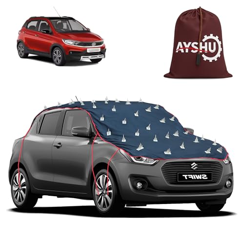 Image of AYSHU Water-Resistant Spike Car Cover for Tata Tiago NRG - Protects from Dogs, Monkeys, Dust, Sunlight & UV - Full Roof Universal Fit