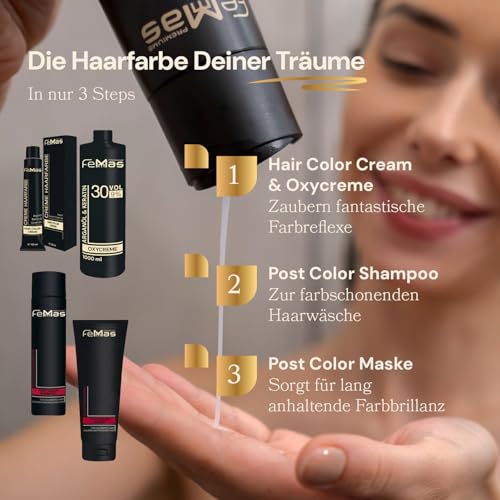 Foto von FemMas Haarfarbe Pure & Mix Silber I Creme Haarfarbe mit Arganöl, Keratin & Ceramiden I Als dauerhafte Haarfärbung oder Tönung für strahlende, haltbare Farbergebnisse I 100 ml