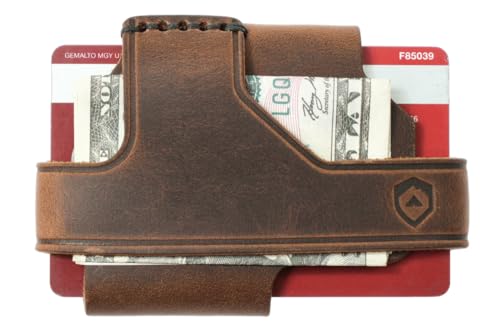 Image of Trayvax Contour Lite Wallet, RFID Front Pocket Money and Credit Card Holder, Minimalist Slim Leather Metal Wallet for Men and Women, Titanium Mississippi Mud