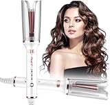 rizadores de pelo automaticos 【Calentamiento Instantáneo PTC】El rizador adopta la tecnología de calentamiento PTC, que se calienta rápidamente en 30 segundos, permite peinar en diez minutos y dura todo un día. Rizador automático con un solo botón: incluso principiantes pueden comenzar rápidamente sin necesidad de operaciones complicadas.