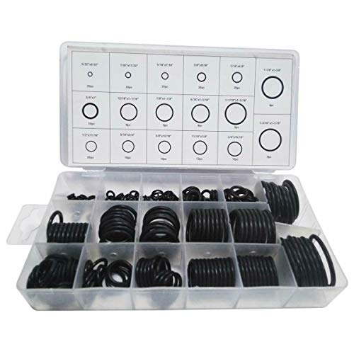 BE-TOOL Electrical Gasket 17 Sizes O-Rings Assortment Kit Rubber Round Seal O Ring Set for Car Door Window Electric Appliance Black