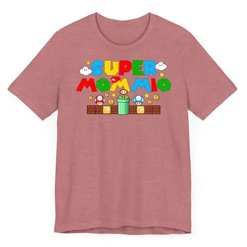 Super Mommio Shirt Funny Mom Graphic Tee Mothers Day Gamer Gift Cute Retro Mama T-Shirt Heather Mauve