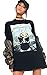 Produktbild Damen 100% Baumwolle Tupac Schwarz bedrucktes Kurzarm T-Shirt Kleid (36)
