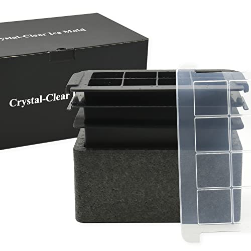 Bangp Clear Ice Cube Maker,Clear Ice Cube Mold With Reusable Ice Cube Storage Bag,Silicone Clear Ice Cube Tray Makes 8×2 Inch Clear Square Ice Cubes For Whiskey & Cocktails - Precious Gifts For Men #TOP6