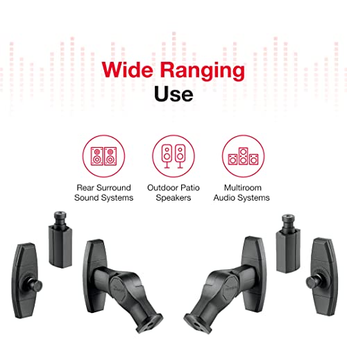 Rocketfish Tilting Wall Mounts - Compatible With Most Small Speakers - Black (2-Pack) #TOP6