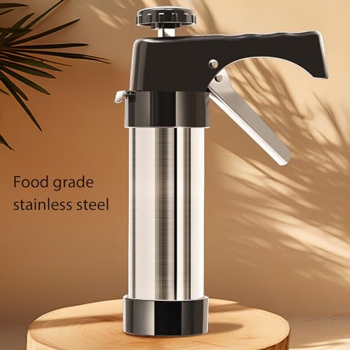 Cookie Press, Stainless Steel Manual Cookie Maker DIY Cookie Press Gun Kit Baking Decoration Supplies for Biscuits Cakes Desserts Spanish Churros by Asixxsix - Image 3